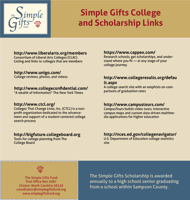 Click on the links to find a college